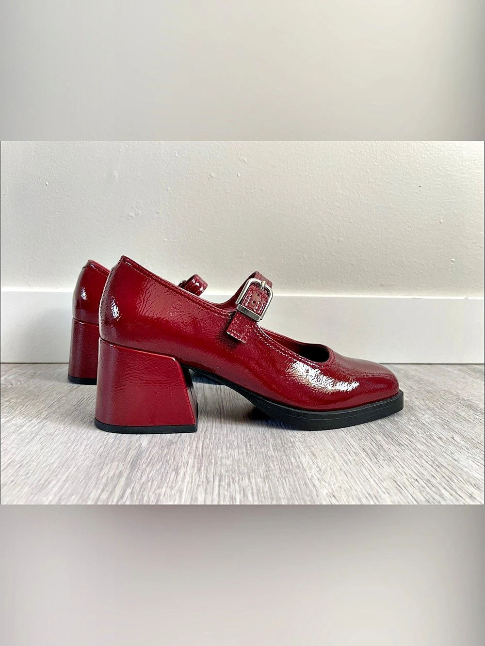 Steve Madden Red Mary Jane Block Heels (never worn)